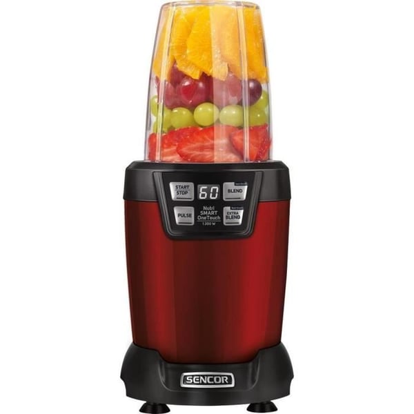 Sencor blender - SNB 6601RD - Maler hele frugter og grøntsager - To-go skål - 1200 W - Rød