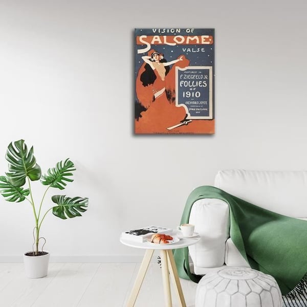 Legendarte - Vintage Music Cover Vision Of Salome Valse (Zigfield Follies 1910) - Målning, tryck på duk cm. 50x70