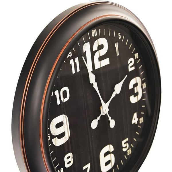 Väggklocka - ORION - Rund modell - Diameter 40,5 cm - Svart färg - Nutida stil