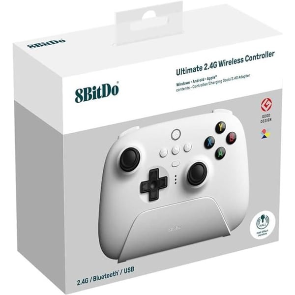 8BitDo Ultimate 2.4G Trådlös HALL EFFEKT - Vit Edition