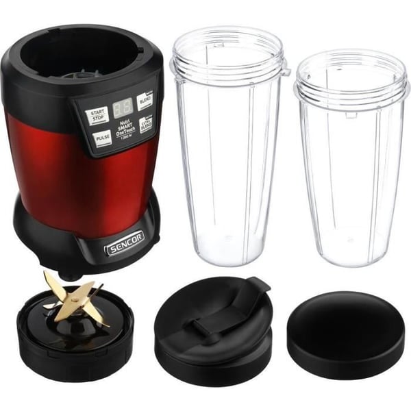 Sencor blender - SNB 6601RD - Maler hele frugter og grøntsager - To-go skål - 1200 W - Rød