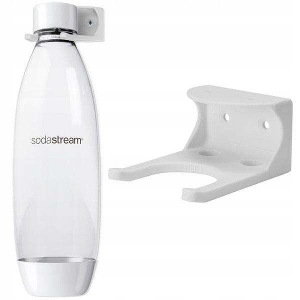 Flaskstöd - NELIPS - Kompatibel med SodaStream - Vägghängd förvaring - Vit plast - 3D-utskrift