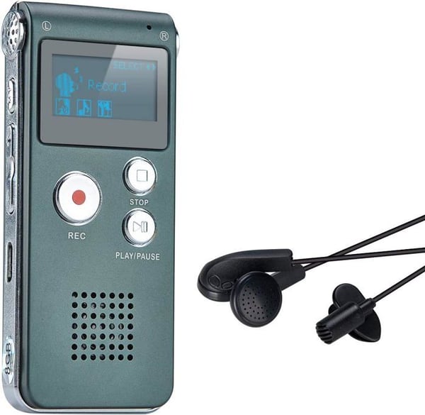 Dictaphone - HOLLYWOOD COLLECTIBLES - Digital optager 8GB - Voice recorder - MP3-afspiller - Kompakt