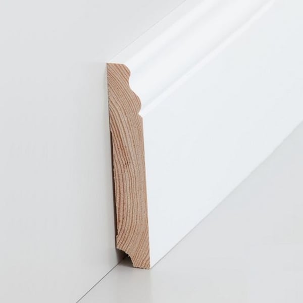 PROVISTON Plinthes Profilé berlinois 19 x 115 x 2500 mm Massivt trä Furu täckande Plint hamburgare 1 styck