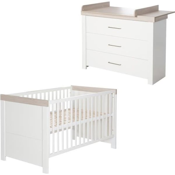 Chambre Bebis Duo Lucy - ROBA - Säng 70x140 cm - Bred Skötbord