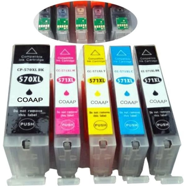 5 Canon pgi-570xl kompatibel bläckpatron cli-571xl för pixma MG5750 MG6800 MG6850 MG7750 MG7751 7752 skrivare