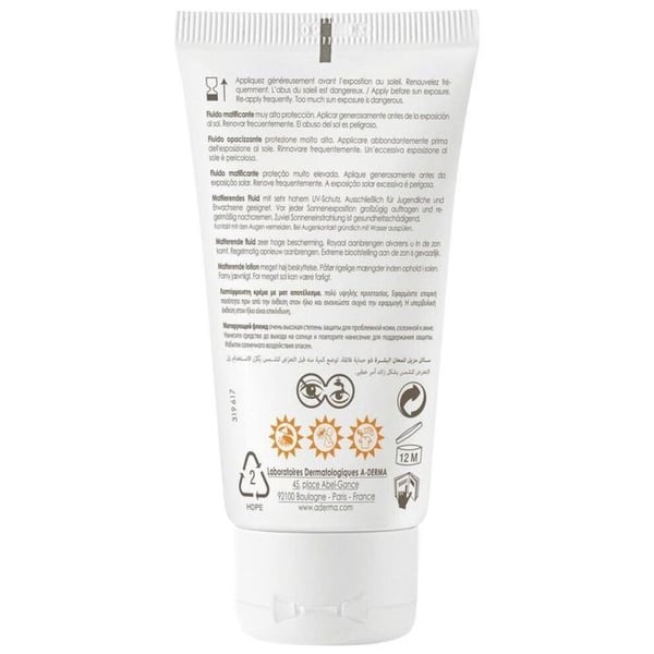 Aderma Protect AC Fluide Matifiant Mycket Hög Skydd SPF50+ 40ml