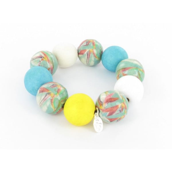 Fanny Fouks - armband kula blå nyanser