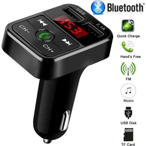 FM Bluetooth-sender - YYV - Trådløs radioadapter - USB-oplader - MP3-afspiller - Sort