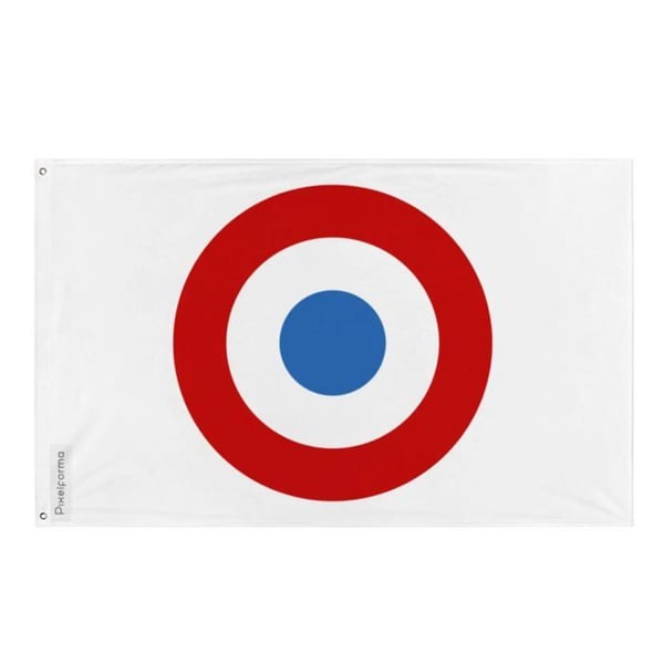 Trikolor Drapeau Cocarde – 60 x 90 cm – Motståndskraftig Polyester – 2 Metallöglor – Inomhus / Utomhus – Pixelforma