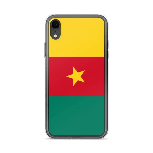 Mobilskal – Kameruns flagga – Kompatibel med iPhone XR – Skrivskydd – Slitstark och stötresistent - Silikon - Pixelforma