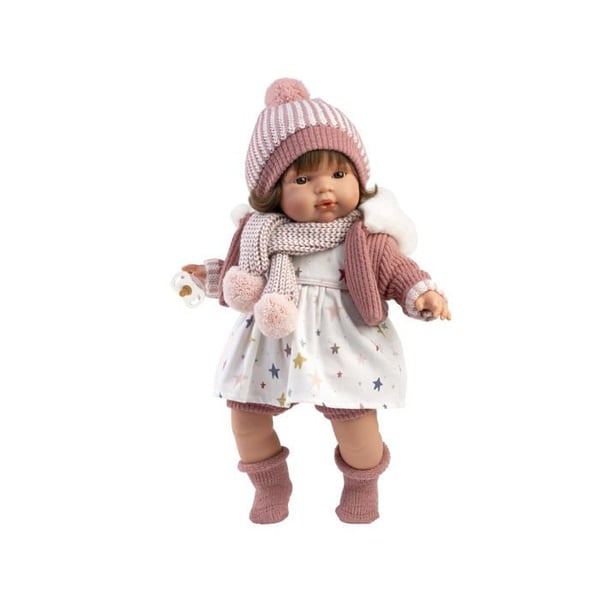 Docka baby Lola Llorona - Llorens - 38 cm - Mjuk kropp - Mjuk vinyl - Gråtmekanism - Brunt hår