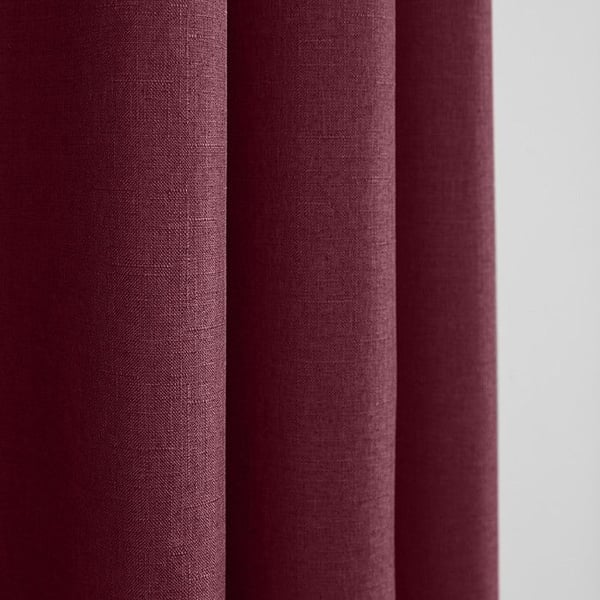 Ett par dubbla "Linen Effect" Eyelet Gardiner Amarante 140 x 260 cm Moonlight deco