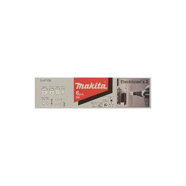 Bimetal hulsave sæt - MAKITA - 6 dele - Ø 20 til 65 mm - 8% kobolt - Ekstrem holdbarhed