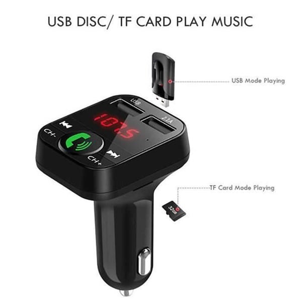FM Bluetooth-sender - YYV - Trådløs radioadapter - USB-oplader - MP3-afspiller - Sort