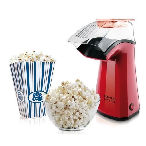 TAURUS Pop'N'Corn popcornmaskin - Varmluftstillagning - Klar på 3 minuter - Röd