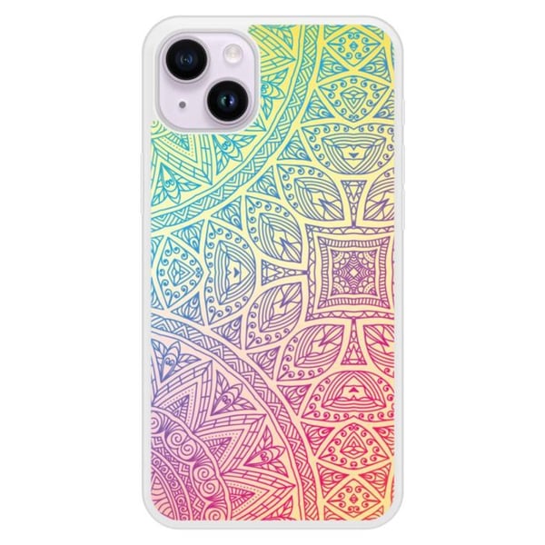 Coque i silikon med förstärkning, tryckt, kompatibel med Apple iPhone 15 Plus Mandala Pastell
