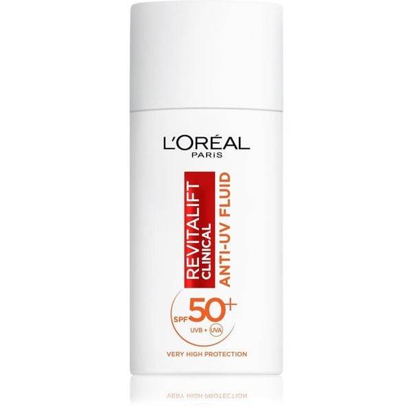 L'ORÉAL PARIS Revitalift Clinical Dagligt Anti-UV Fluid med Mycket Högt Skydd SPF50 och Vitamin