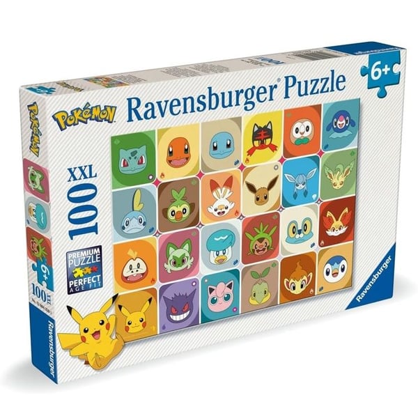 Pussel - RAVENSBURGER - Pokémon Porträtt - 100 bitar - 49 x 36 cm - Från 6 år
