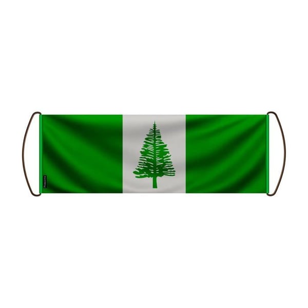 Scrollbanner – Norfolkö Flagga – 24 x 70 cm – Polyester – Handflagga – Pixelforma