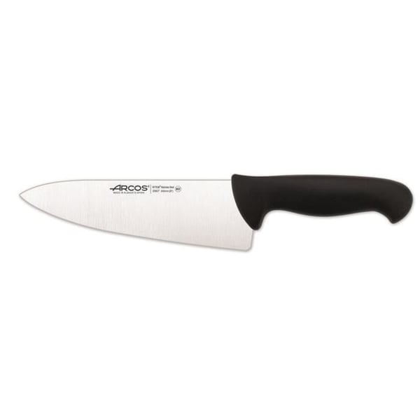 Kockkniv - ARCOS - Prof 290725 - Nitrum rostfritt stål - Svart polypropylenhandtag - 20 cm
