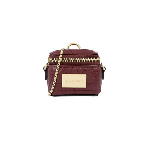 Mini Sac AirPods - IDEAL OF SWEDEN - Modell Poppy - Röd - Avtagbar Kedja - Elegant och Praktisk