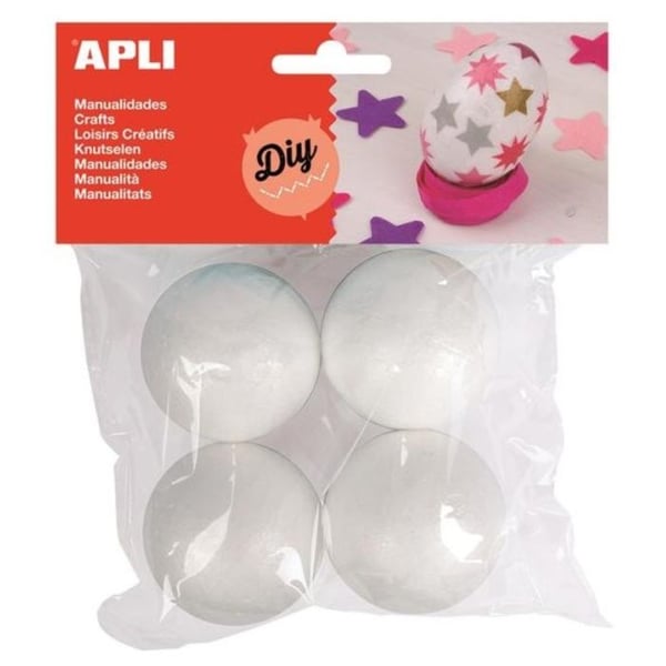 Polystyrenebollar - APLI - Ø 50 mm - Förpackning med 4 - Inredningsdekoration - Blandad