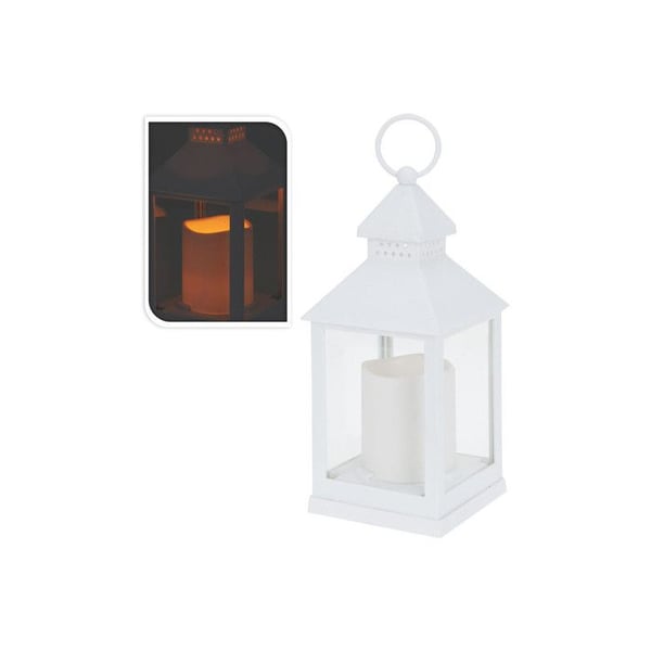 Ljus Med LED-Ljusstake 10.5x10.5x23cm Vit