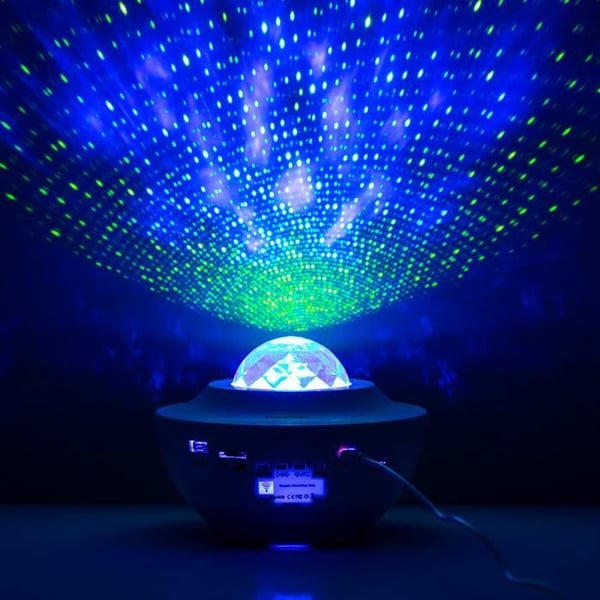 LED- och laserstjärnprojektor - INNOVAGOODS - Sedlay - Bluetooth 5.0 - Timer & fjärrkontroll - USB-C, vit