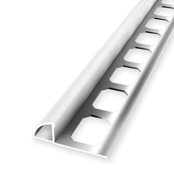 Profil i kvartsirkelform 10 x 30 mm Kanthöjd 10 mm Profil för kakel Stängd Präglad Küberit
