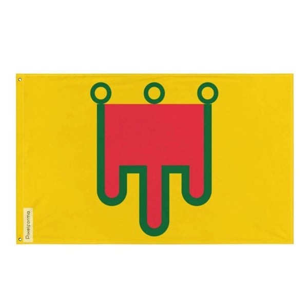 Flagga Auvergne – 90 x 150 cm – Hållbar Polyester – 2 Metallöglor – Inomhus / Utomhus – Pixelforma