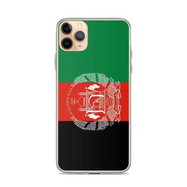 iPhone-fodral - Afghanistan - Flagga - Mjuk - Flerfärgad - Transparent TPU