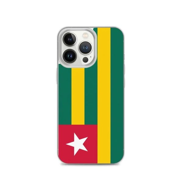 Telefonfodral – Togos flagga – Kompatibel med iPhone 13 Pro – Mjuk plånbok – Slitstark och stötsäker – Silikon – Pixelforma