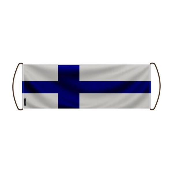 Scrollbanner – Finlands flagga – 24 x 70 cm – Polyester – Handflagga – Pixelforma