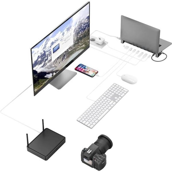 Hama USB-C®-dockningsstation med 9 portar, passar för märken: universell USB-C®-strömförsörjning