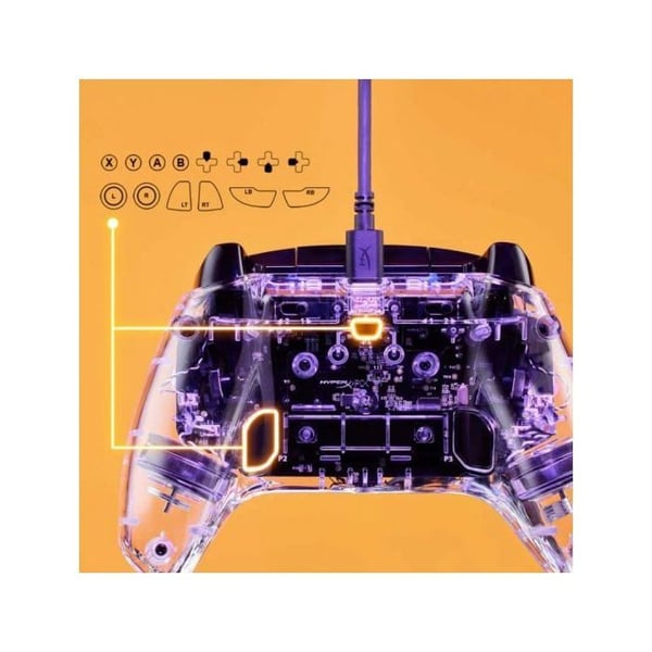 Gamecontroller - HyperX - Clutch Gladiate RGB - Kable - Kompatibel med Xbox - 7 RGB farver