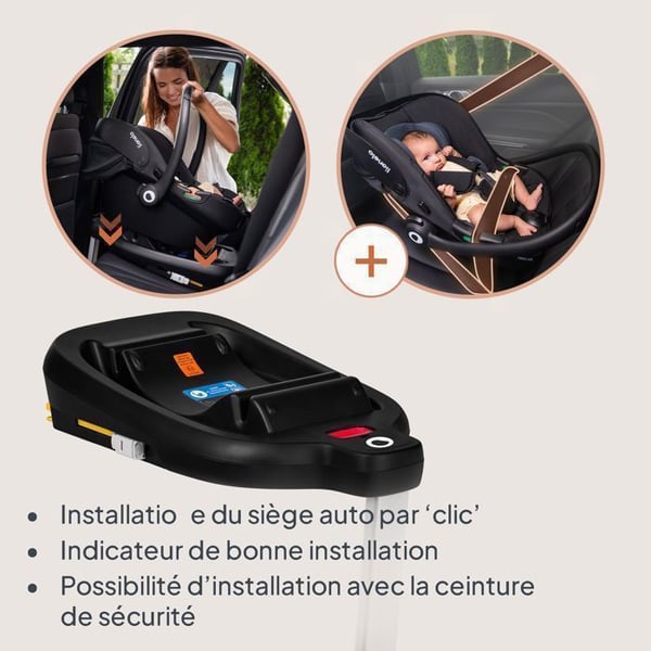 Bilbarnstol 40-87 cm med ISOFIX-bas - LIONELO Astrid i-Size - ADAC - Babyskydd - Lätt - Svart/Grå