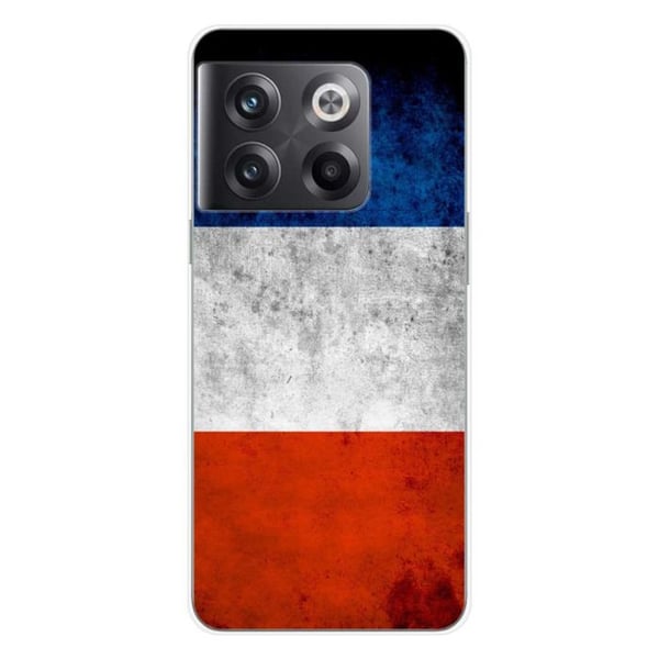 1001Coques - Silikonfodral kompatibelt med OnePlus 10T 5G - Mönster franska flaggan - Originaldesign tryckt i Frankrike