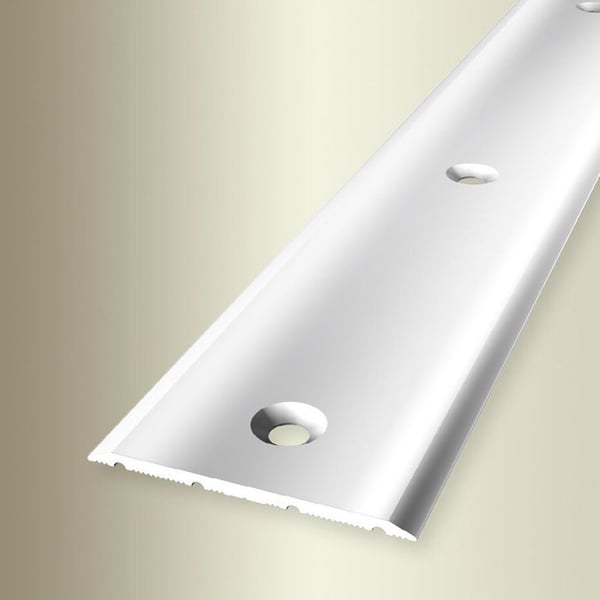 PROVISTON Övergångsprofil l 40 mm H 0 - 99 mm L 2700 mm Polerat aluminium Slät Centralt perforerad för infällnad