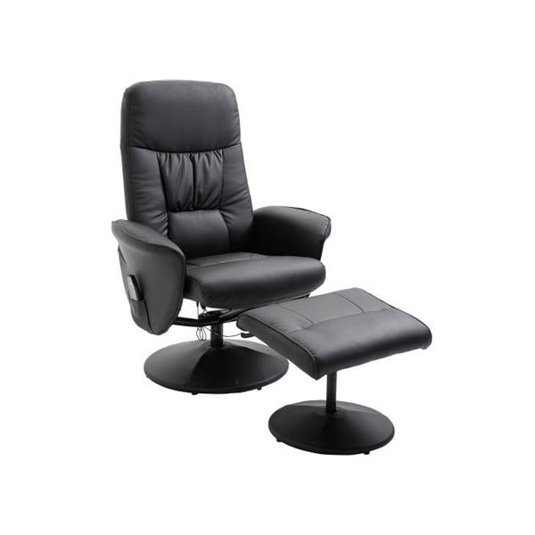 Chaiselong - MUVOE - HOMCOM - Svart konstläder - 10 massageställ - Justerbart ryggstöd