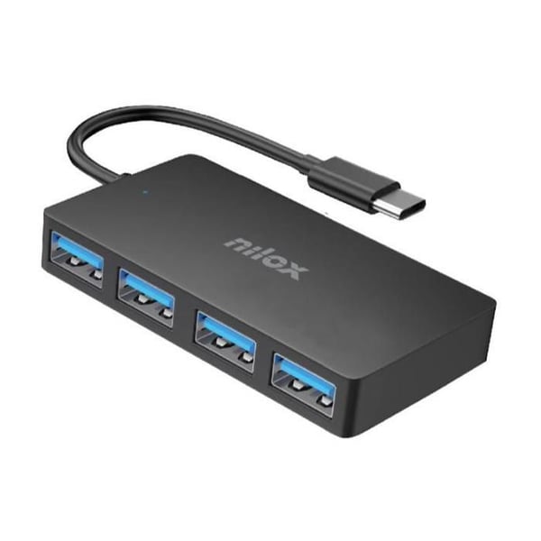 Dockningsstation USB-C - 4 portar - USB 3.2 Gen 1 - Färg Svart - Multi-Port Hub