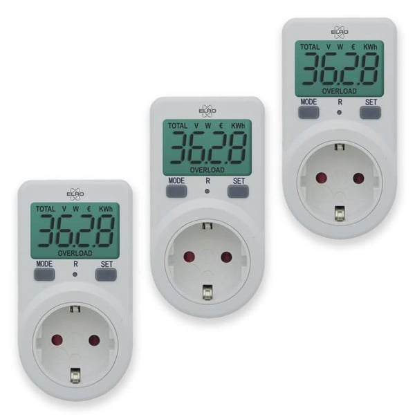 Energimätare - ELRO - EM1000-3 - 3600W - Stort LCD-skärm - Överbelastningsskydd