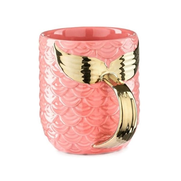 Rosa sjöjungfrumugg med handtag Mermaid Tail Originalmugg