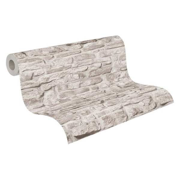 Non-woven tapeter - grå - stenimitation - Mönstrade tapeter - Elements II - A.S Création