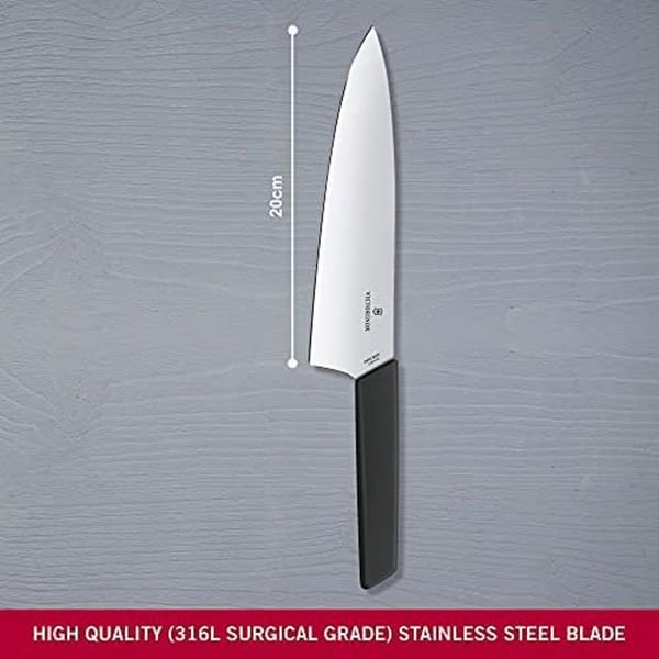 Skärkniv - VICTORINOX - Swiss Modern - Extra stor blad - Rostfritt stål - Svart