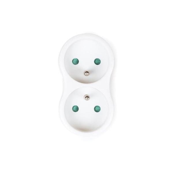Grenuttag - VELLEMAN - 2 uttag - 3500 W - 230 V~ 16 A - Inomhus - Vit