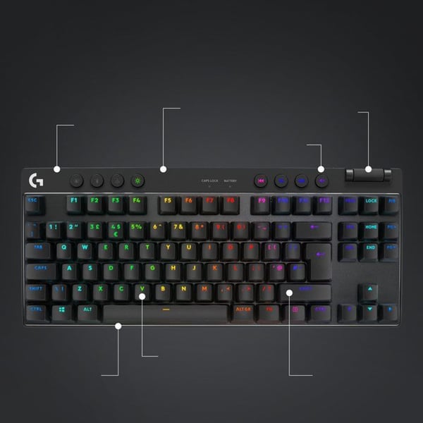 Spelklaviatur - LOGITECH - G PRO X TKL - Mekanisk - Trådlös - Dynamisk bakgrundsbelysning