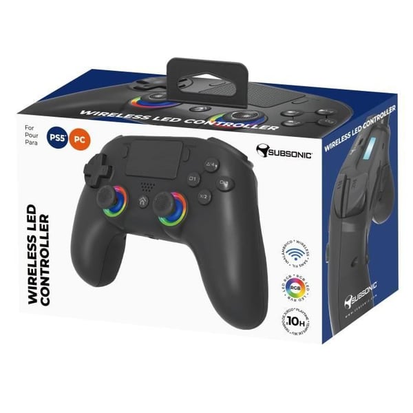 Manette utan tråd - PS5 - SUBSONIC - RGB LED - Svart
