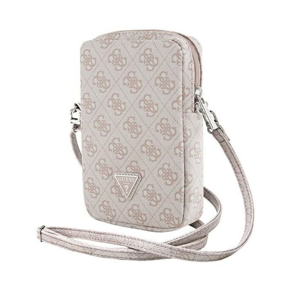 Mobilväska - Guess - Zip 4G Triangle - Rosa - Saffiano Läder - Justerbar Rem