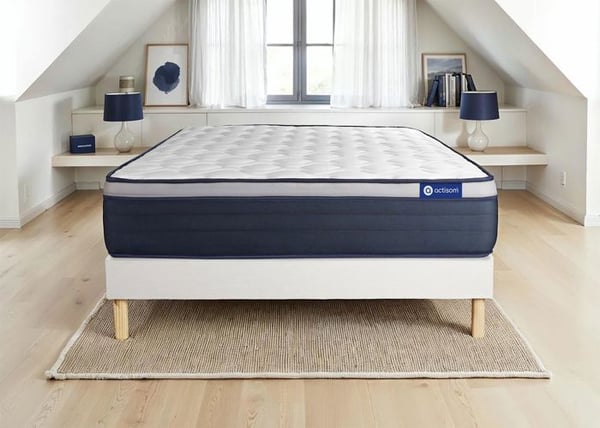 Madrass- och boxspringset 140x210 cm - Actilatex Max - Vitt boxspringkit